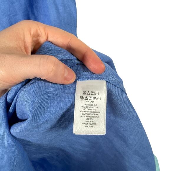 Singrid Olsen 100% Linen Blue Shift Dress Coastal Lagenlook Beachy NEW Womens Sm - Picture 5 of 6
